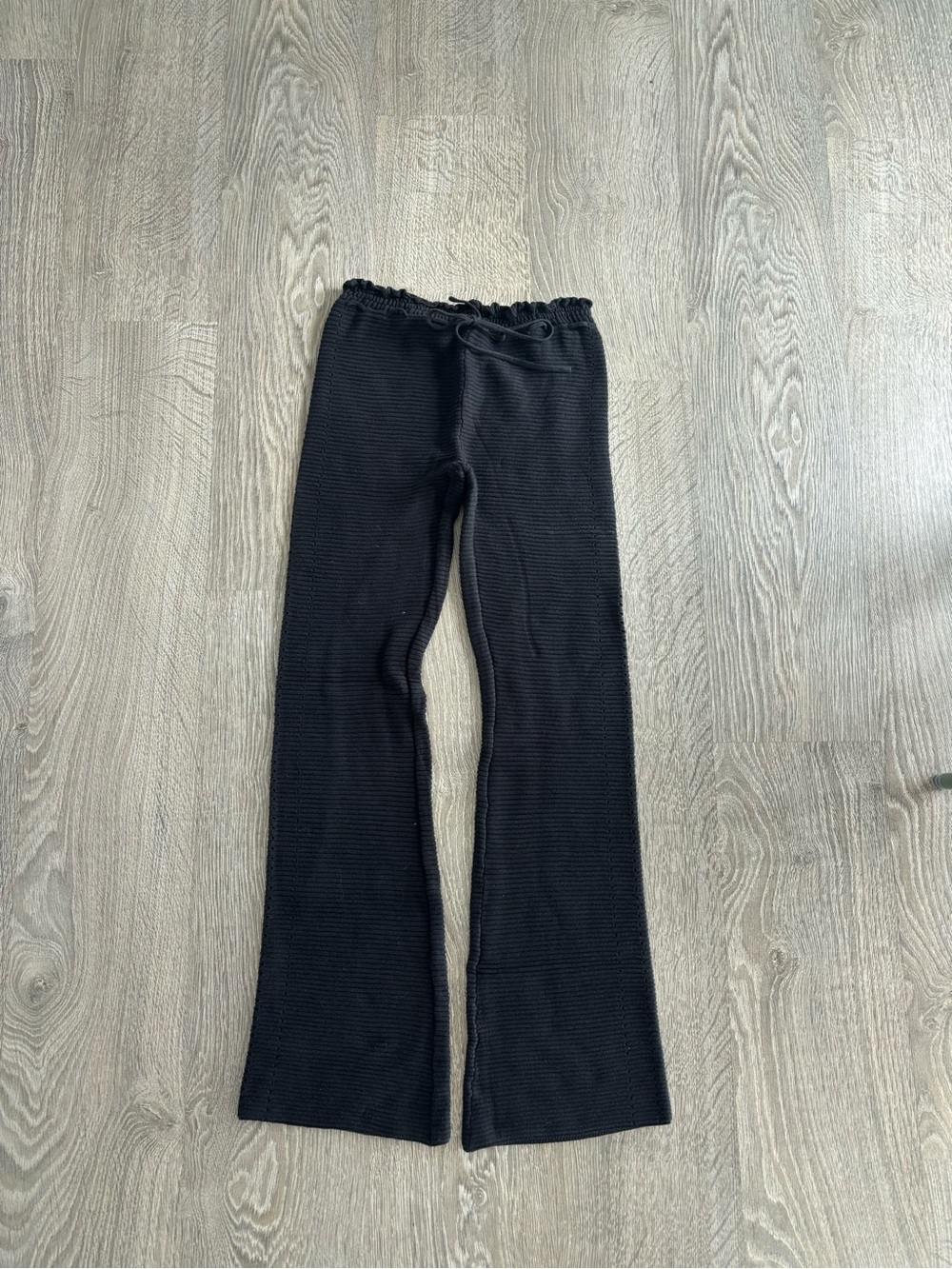 I.AM.GIA Black Ribbed Flare Pants